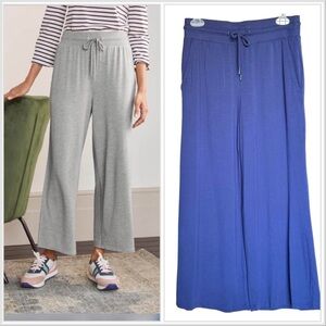 Boden Emma Cropped Blue Lightweight Cotton Blend Lounging Size 2